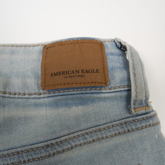 AMERICAN EAGLE Hi-Rise Shortie jean shorts Ne(x)t Level Stretch size 0 - Picture 6 of 10